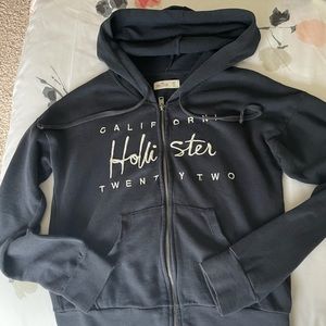 Navi blue sweater zip hollister